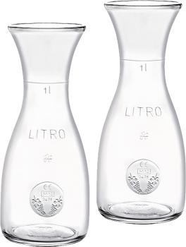 Glas Karaffe Misura 1,0L mit CE Eichring - 6 Stück - 2 Wahl